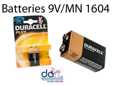 BATTERIES DURACELL 9 VOLT/MN1604