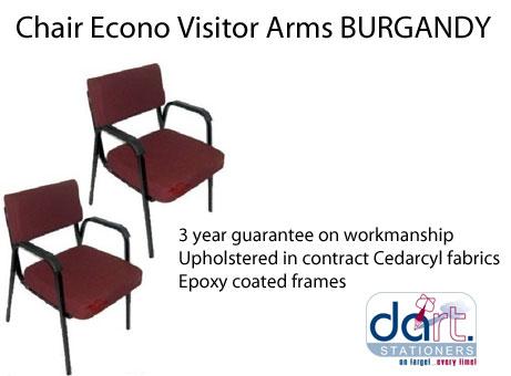 CHAIR ECONO VISITOR ARMS BURGANDY