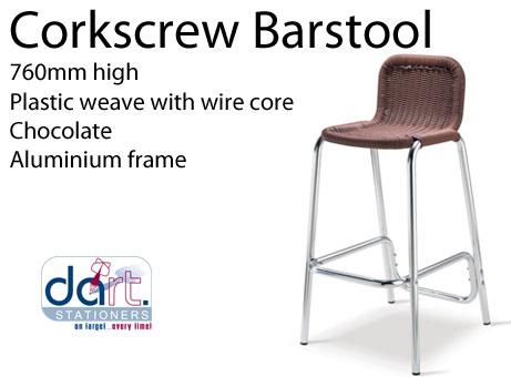 CHAIR BARSTOOL CORKSCREW SLATTED SEAT&BACK