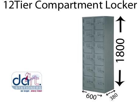 LOCKER 12 COMPARTMENT GREY