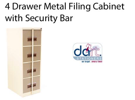 FOUR DRAWER CABINET METAL SECURITY BAR