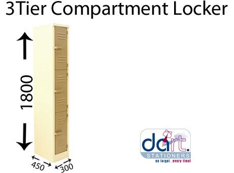 LOCKERS 3 COMPARTMENT IVORY AND KAROO