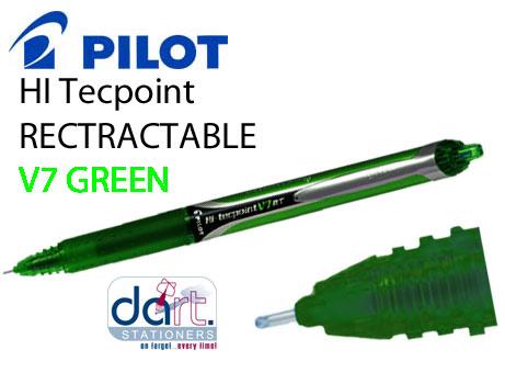 PILOT V7 HI TEC RETRACTABLE GREEN