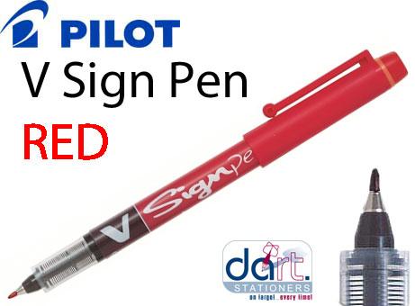 PILOT V SIGN PEN RED