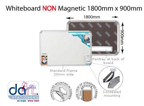 WHITEBOARD STD 1800X900 NON MAGNETIC