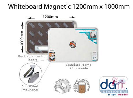 WHITEBOARD MAGNETIC 1000X1200 STD