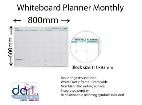 WHITEBOARD WRITE&WIPE MONTHLY 800X600 PLANNER