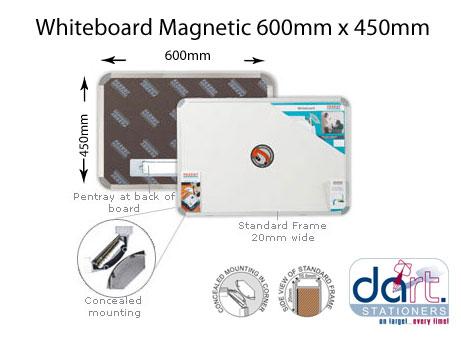 WHITEBOARD MAGNETIC  600X450 STD