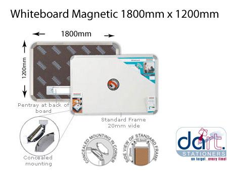 WHITEBOARD MAGNETIC 1800X1200 STD