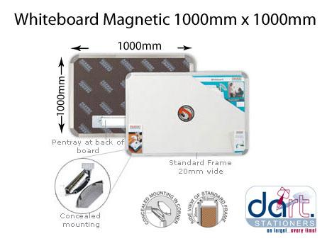 WHITEBOARD MAGNETIC 1000X1000 STD