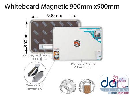 WHITEBOARD MAGNETIC  900X900 STD