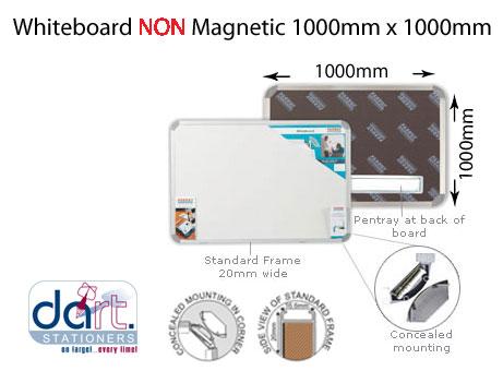 WHITEBOARD STD  1000X1000 NON MAGNETIC