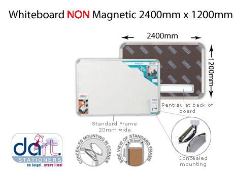 WHITEBOARD STD 2400X1200 NON MAGNETIC