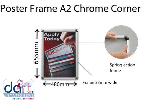 POSTER FRAME A2 655X480MM CHROME CORNERS