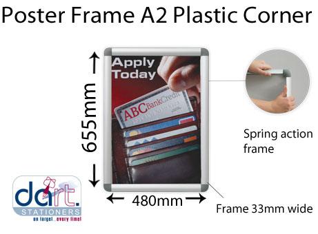 POSTER FRAME A2 655X480MM PLASTIC CORNERS