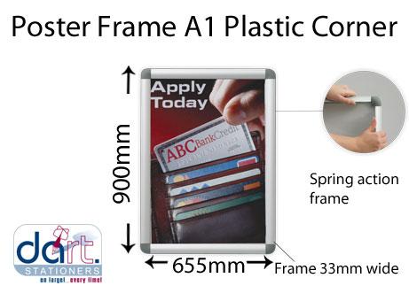 POSTER FRAME A1 900X655MM PLASTIC CORNER