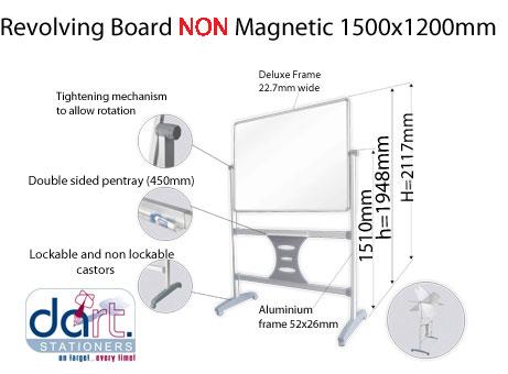 WHITEBOARD REVOLV NON MAGNETIC 1500X1200