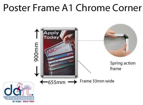 POSTER FRAME A1 900X655MM CHROME CORNERS