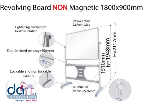 WHITEBOARD REVOLV NON MAGNETIC  1800X900