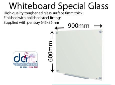 WHITEBOARD GLASS 900X600MM