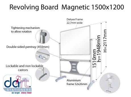 WHITEBOARD REVOLV MAGNETIC 1500X1200